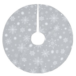 Cute Trending Snowflakes pattern Brushed Polyester Tree Skirt
