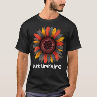 Cute Trendy Beautiful Autumn Fall Season Sunflower T-Shirt