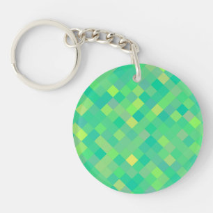 CUTE Trendy Bright Multi-Colour Square Pattern Keychain