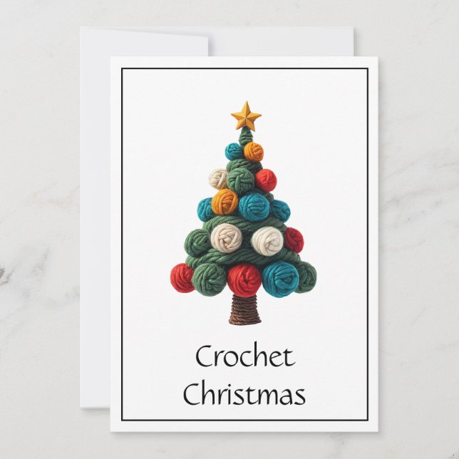 Cute Trendy Chic Funny Crochet Lover Yarn Hobby  Holiday Card (Front)