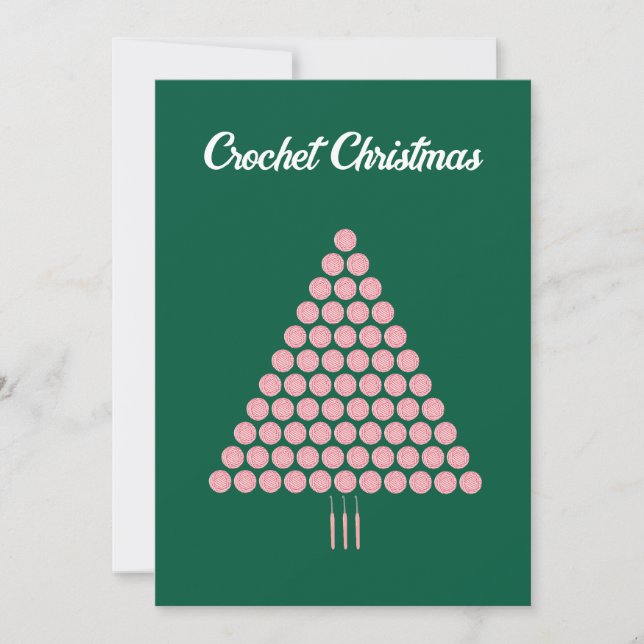 Cute Trendy Chic Funny Crochet Lover Yarn Hobby  Holiday Card (Front)