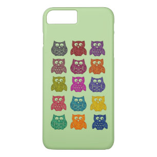 Cute Trendy fancy colourful abstract owls Case-Mate iPhone Case