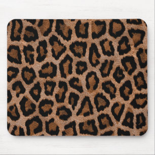 Cute Trendy Faux Fur Animal Leopard Print Pattern Mouse Pad