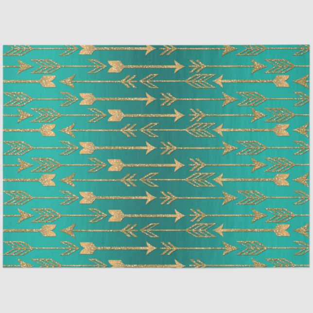 Cute trendy faux gold glitter tribal arrows tissue paper (Front)