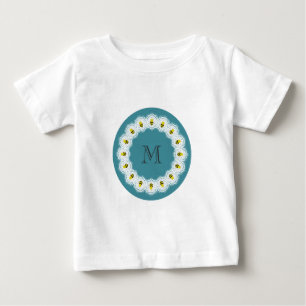Cute trendy girly cartoon bees monogram baby T-Shirt