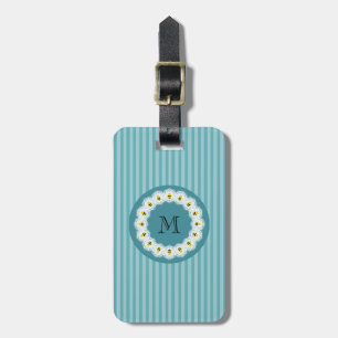 Cute trendy girly cartoon bees monogram luggage tag