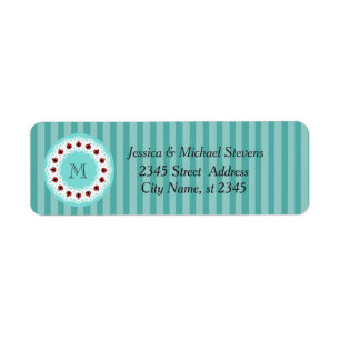 Cute trendy girly chic ladybugs monogram