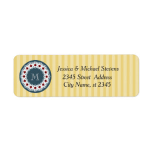 Cute trendy girly chic ladybugs monogram