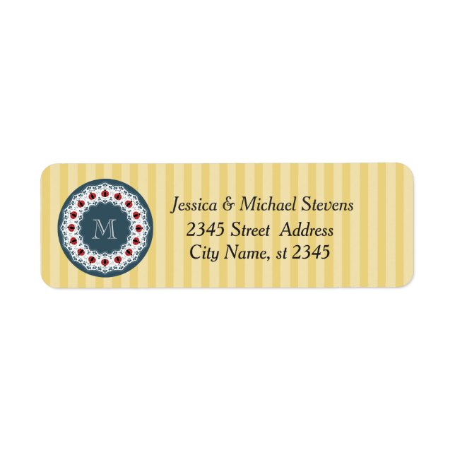 Cute trendy girly chic ladybugs monogram (Front)