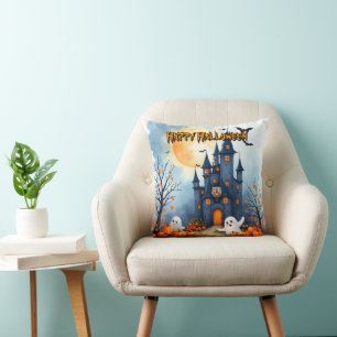 Cute Trendy Halloween Spooky Collection Throw Pillow