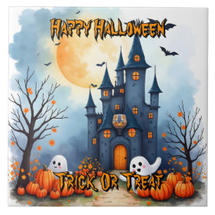 Cute Trendy Halloween Spooky Collection Tile