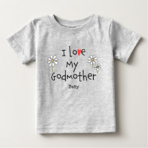 Cute Trendy I love My Godmother Baby Tee
