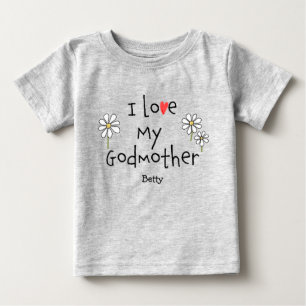 Cute Trendy I love My Godmother Baby Tee