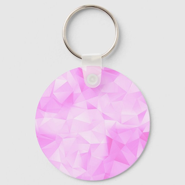 Cute Trendy Light Pink Colour Colourful Pattern Keychain (Front)