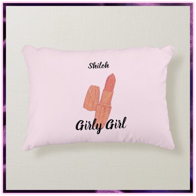 Cute Trendy Lipstick Pink Accent Pillow (Creator Uploaded)