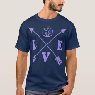 Cute Trendy Minimalist Style Halloween Arrow Pumpk T-Shirt