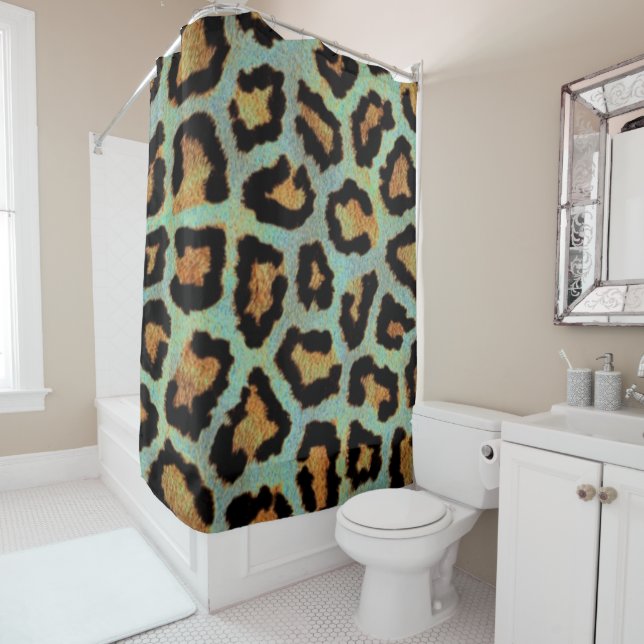 Cute trendy Mint Tease me teal Leopard print  (In Situ)