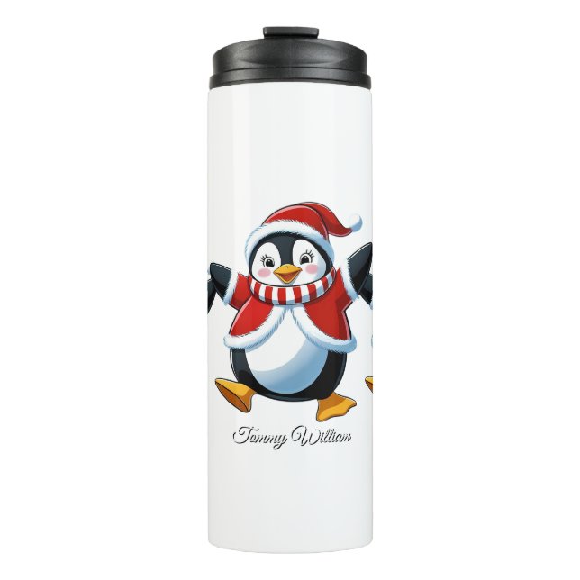 Cute Trendy Modern Funny Merry Christmas Thermal Tumbler (Front)