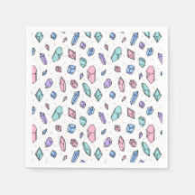 Cute Trendy Pastel Gemstones Gems Crystal Pattern