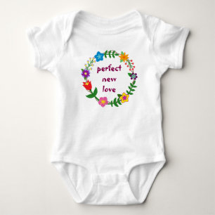 Cute Trendy Perfect New Love Baby Bodysuit Flowers