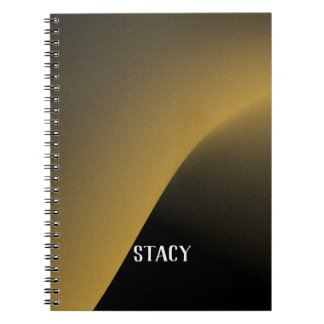 Cute Trendy Personalized Black and Gold Pattern  N Notebook