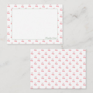 Cute Trendy Personalized Cherries Card
