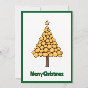 Cute Trendy Unique Potatoes Merry Christmas Tree  Holiday Card