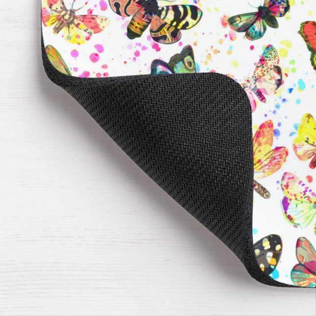 Cute Trendy Watercolor Butterflies Mouse Pad (Corner)