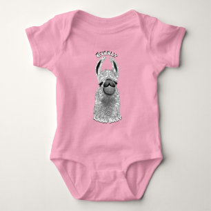 Cute Trendy Whimsical Pattern Llama Baby Bodysuit