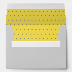 Cute Trendy Yellow Grey Polka Dot Pattern Modern Envelope