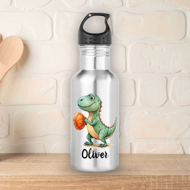 Cute Trex Playing Basketball Personalized 532 Ml Water Bottle (Creator Uploaded)