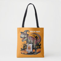 cute trex wearing witches hat personalized white