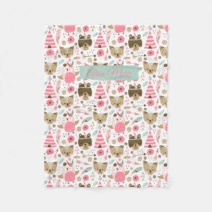 Cute Tribal Animals Baby Fleece Blanket