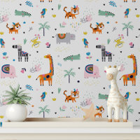 Cute Tribal Boho Wild Animals Modern Kids Pattern