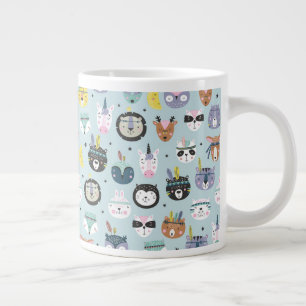 Cute Tribal Face Pattern Large Coffee Mug