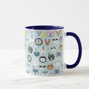 Cute Tribal Face Pattern Mug