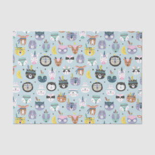 Cute Tribal Face Pattern Tissue Paper
