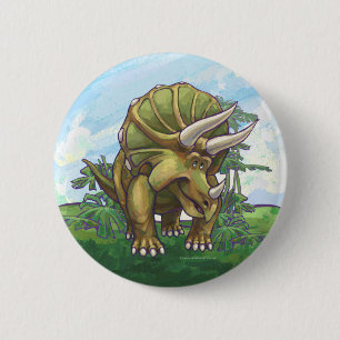 Cute Triceratops 2 Inch Round Button