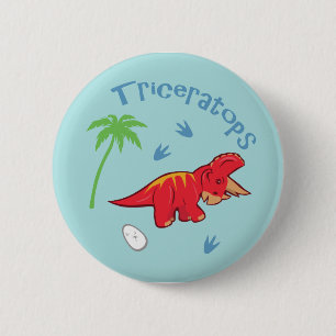 Cute Triceratops 2 Inch Round Button
