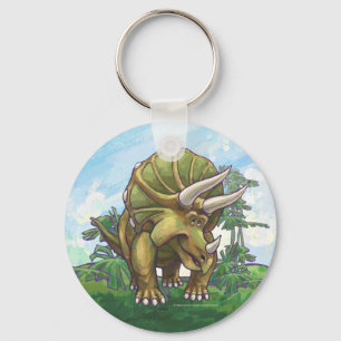 Cute Triceratops Art Keychain