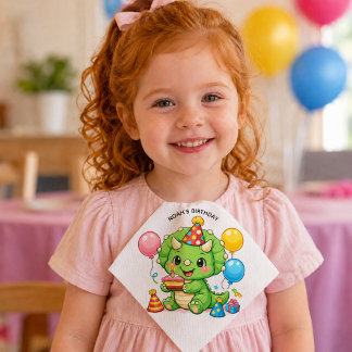 Cute Triceratops Birthday Napkin