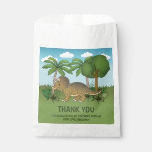 Cute Triceratops Dinosaur Birthday Thank You Favour Bag
