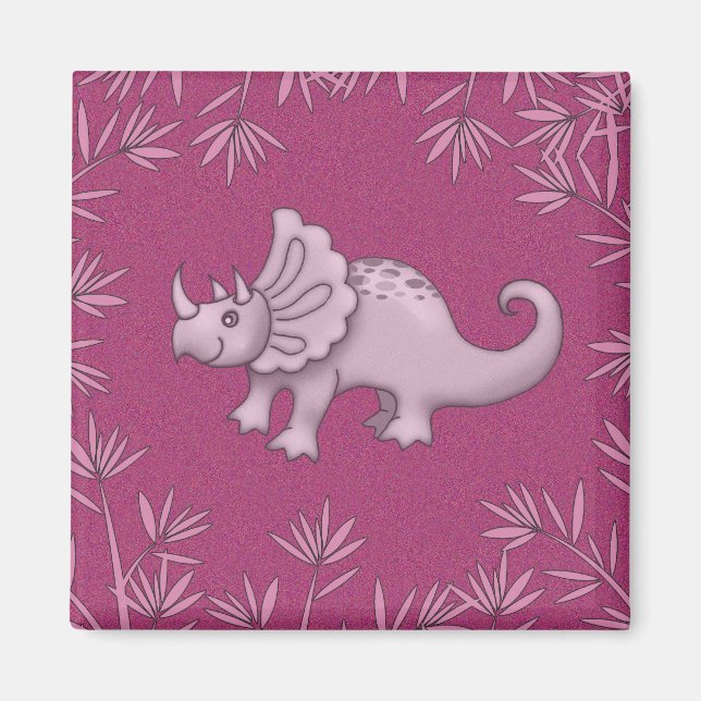 Cute Triceratops Dinosaur Magnet (Front)