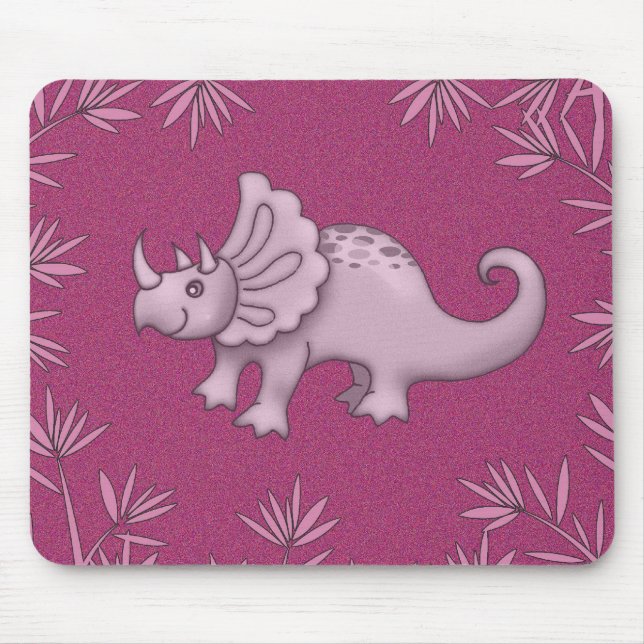 Cute Triceratops Dinosaur Mousepad (Front)