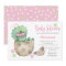 Cute Triceratops Dinosaur Tracks Girl Baby Shower
