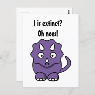 Cute Triceratops Funny Extinct Dinosaur Cartoon Postcard