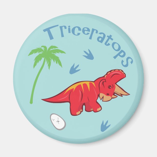 Cute Triceratops Magnet (Front)