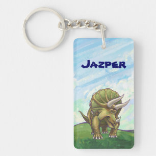 Cute Triceratops Personalized Keychain