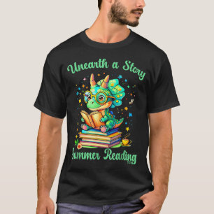 Cute Triceratops Unearth a Story 2026 Summer T-Shirt