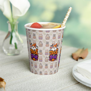 Cute Trick or Treat Ghost Halloween Paper Cup